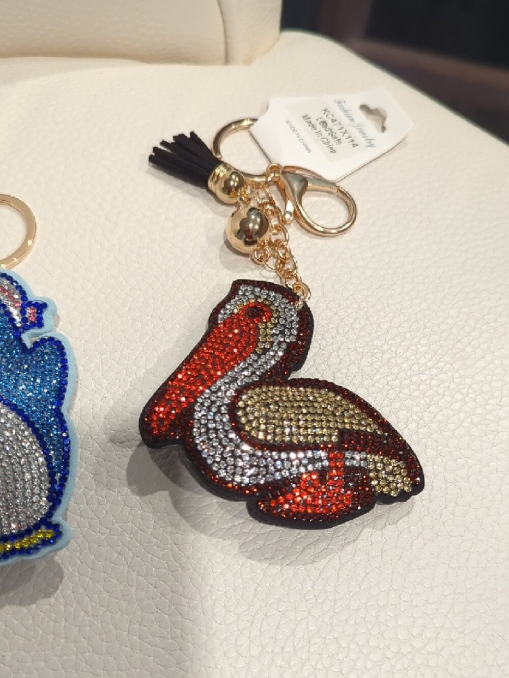 Sparkling Animal Keychain Charm Trio - Dolphin, Penguin, Pelican - Picture 4 of 4